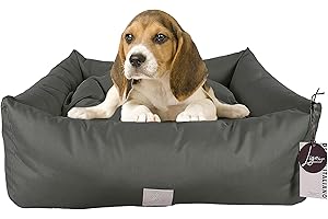 Ligo Buddy-Cuccia per cani Lettino per cani idrorepellente antigraffio,realizzata in Italia.Cuscino Sfodrabile per Cane, uso interno/esterno. Antimacchia. S/M: 70 X 65 cm, ANTRACITE