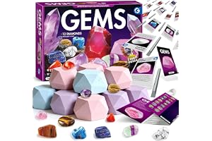 Gamerside Naturstenar och kristaller, samlarmineraler, utgrävningssatser för barn, pedagogisk arkeologi och geologi, set med