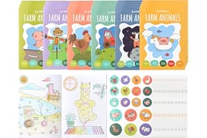 THE TWIDDLERS 24 Mini Libri da Colorare per Borse da Festa, con Adesivi - Tema Animali della Fattoria, Mini Libri A6 per Bambini, Età 4-8 Anni, Piccoli Libri da Colorare per Riempire le Borse da Festa