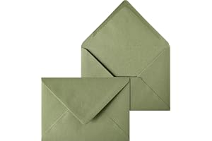 Netuno 20 kuvert olivgrön B6 12,5x17,5 cm modern och exklusiv | 120g färgat papper · eleganta gröna brevkuvert för jul, adven
