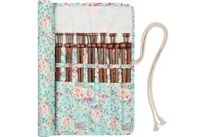 Coopay Straight Bamboo Knitting Needles 35cm, Lightweight Wooden Knitting Needle Set With Carry Case, Warm Bamboo Needles for Arthritis Hands UK Size Include 3.25mm 3.75mm, Beginner Knitter Gift Set