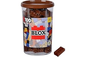 SIMBA Blox, 100 mattoncini marroni per bambini dai 3 anni in su, 8 pietre in scatola, alta qualità, completamente compatibili con molti altri produttori