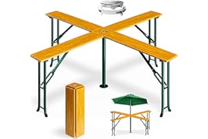 Deuba® Stehtisch Quattro XXL Hoch Klappbar Bierzeltgarnitur Outdoor Indoor Hochtisch Klapptisch Bistrotisch Bartisch Biertisch Gartentisch Garten Holz