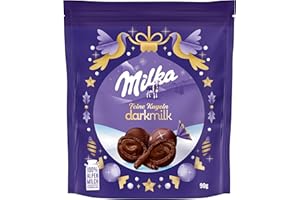 ‎MILKA Milka Feine Kugeln Dark Milk – dunkle Alpenmilch-Schokolade mit intensivem Kakaogeschmack in Pralinenform – 90g