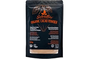 SelvaBio Organic Cacao Powder, Raw Criollo Variety, Single Origin from Peru, Unsweetened & Non-Alkalised, Vegan & Gluten Free Superfood, 500 g
