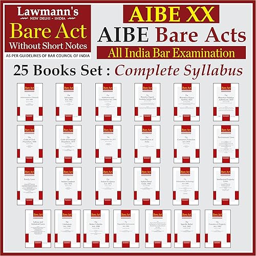 AIBE Bare Acts without Notes | 25 Books Set Combo | Full Syllabus with 50  Acts including New Criminal Laws BNSS, BNS, BSA | 