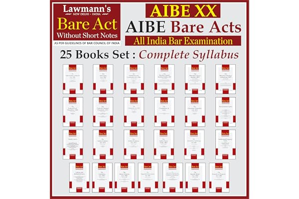 AIBE Bare Acts without Notes 25 Books Set Combo Full Syllabus with 50+ Acts including New Criminal Laws BNSS, BNS, BSA As per Bar Council of India Guidelines Edition 2026