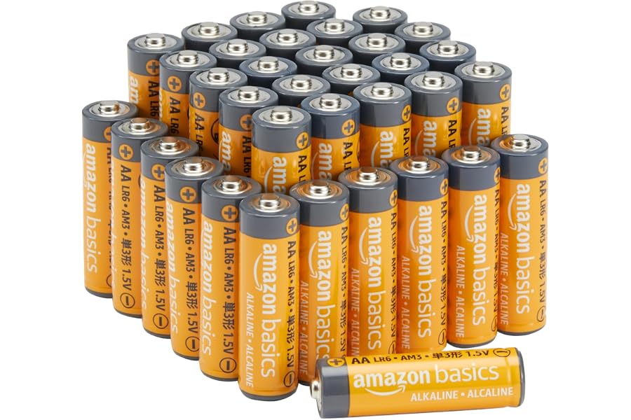 Amazon Basics - Paquete de 36 pilas alcalinas AA de alto rendimiento, 1,5 voltios, vida útil de 10 años