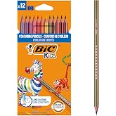 BIC Kids Evolution Stripes Kuru Boya Kalemi, 12'li Kutu
