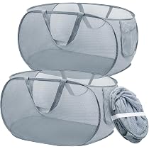 TECHMILLY Cesta De Malla Desplegable Para La Ropa Sucia Con Asas Fuertes Cestas Plegables De Gran Apertura Portatil Y Facil De Usar Paquete De 2 TECHMILLY Cesta De Malla Desplegable Para La Ropa Sucia Con Asas Fuertes Cestas Plegables De Gran Apertura Portatil Y Facil De Usar Paquete De 2