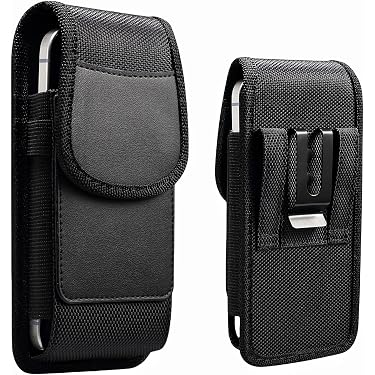Étui Ceinture Téléphone Cuir Véritable XXXL – Fermeture Magnétique, Clip Robuste, Noir