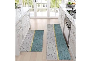 CEASELESLY 2 pezzi Tappetini da Cucina,Tappeto bagno assorbente,Tappeto Cucina Antiscivolo,Tappeto da Bagno ad Asciugatura Rapida,per Camera da Letto,Cucina,Bagno 40 * 60cm/40 * 120cm