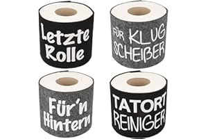 WORTGEFECHTE 3er Set Toilettenpapier Banderole mit lustigen Sprüchen | Klopapierverstecker | WC Papier Lustig | Cover WC Rolle | Filzhülle (Gemischt 4 er Set)