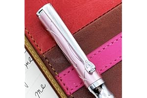 LACHIEVA LUX Stylo à bille de luxe pour femmes avec cristal élégant et recharges de fabrication allemande - Rose