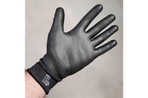 TS TACTICAL STORE Guantes de trabajo Anti-corte EN388 BLACK Tactil TOUCH v.2 | Revestimiento Nitrilo Antideslizante, Guantes de protección laboral Profesionales Hombre Mujer, Seguridad Industrial, bricolaje |BTT(T8)