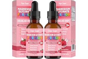 SUPA-SUPPS Kids Magnesium Glycinate 30ml - Raspberry Flavour | Supa Supps Liquid Magnesium Glycinate 3-in-1 Drops Support Relaxation, Calm, Balanced Energy, Focus & Growth | Easy Daily Supplement 2 Months Supply
