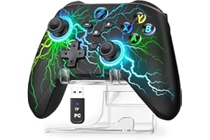 HELLCOOL Controller PC, 2.4GHz Wireless PC Controller mit Hall Trigger/Cooles RGB Licht/1000mAh, Gaming Controller Kompatibel mit PC/Switch 2/Switch/Handy/Tablet