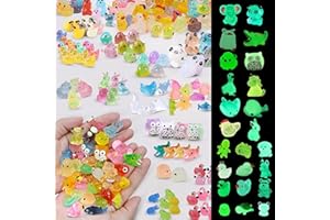 BeoTnp Mini Resin Animals, Luminous Mini Plastic Animal, Include All Kinds Of Cute Animals for Garden Decor, Dollhouse, DIY Craft, Fish Tanks And Potted Plants (Resin animal1)