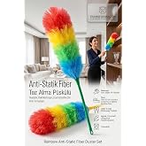 Transformacion 2'li Set Anti-Statik Fiber Toz Alma P&uuml;sk&uuml;l&uuml; 60 cm | Yıkanabilir, Elektriklenmeyen, Uzanma Derdine Son Veren To