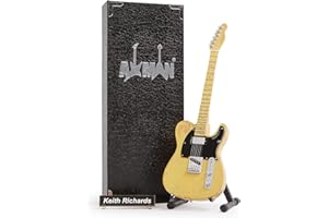 AXMAN Keith Richards (The Rolling Stones): 1953 'Micawber' - Réplica de Guitarra en Miniatura - Regalos Musicales - Escala Ornamental Hecha a Mano 1/4