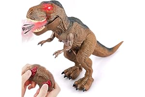 Baztoy Dinosauro Telecomandato Giocattolo - Giochi Animali Drago con Funzione Spruzzare e Suoni per Bambini Educativi Compleanno Natale Pasqua Regali Ragazzi Ragazze 3 4 5 6 7 8 9 10 11 12 Anni