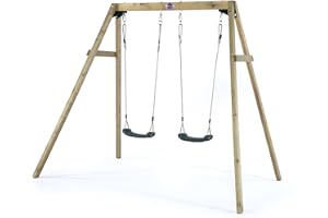 Plum Wooden Garden Double Swing Set