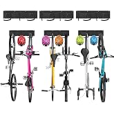 Sinoer Bike Wall Mount, Wall Mount for 6 Bikes + 5 Helmets, Heavy Duty Bike Wall Hanger, Solid Steel Hook, 3 Rails 16 Inch