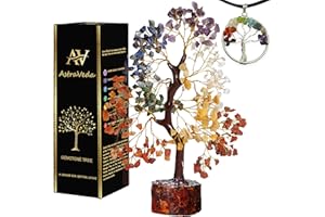 AstraVeda 7 Chakra Tree of Life – Crystal Feng Shui Tree with 300 Beads – Spiritual Décor for Positive Energy & Meditation – Healing Crystals & Stones Gift