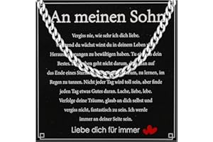 Aretas Halskette Herren Edelstahl Panzerkette 6mm Silberkette Schmuck Geschenke für Männer/Papa/Sohn Vatertagsgeschenk vatertag geburtstagsgeschenk geburtstag Cuban Chain Necklace für Jungen Men Boys