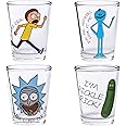 Silver Buffalo RM132164 4pc. 1.5oz. Mini Glass Set 4x19, Rick and Morty
