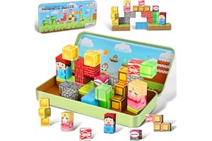 zxtwtoy Blocchi magnetici da viaggio per bambini, tema scatola cieca, blocchi magnetici da costruzione con tema casuale, giocattolo con sensore STEM, tessere magnetiche per bambini