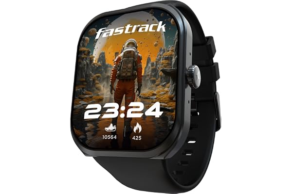 Fastrack Limitless FS2+ Smart Watch, 2.01" UltraVU Display, Functional Crown, SingleSync BT Calling, 110+ Sports Modes, 200+ Smartwatch Faces, Upto 7 Day Battery, AI Voice Assistant (Black)