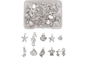 DanLingJewelry Assorted Shapes Tibetan Animal Charms Sea Animal Pet Animal Dangle Charms for Craft Jewellery Making