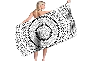 Komicea Ręcznik plażowy, z mikrofibry, dla kobiet i dziewcząt, ręcznik kąpielowy, duży rozmiar XXL, szybkoschnący, ultra lekki, bez piasku, do uprawiania sportu, na podróż, na plażę, do sauny (160 x