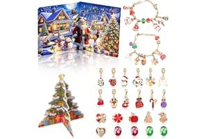 WakiHong 24 Tage Weihnachten Countdown Kalender DIY Charm Brazeletts Kits 2025 Schmuck Adventskalender Mädchen Adventskalender Armbandset Geschenke,für Frauen Mädchen
