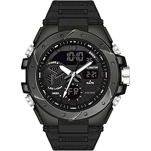 Carlington Analog-Digital Sports Watch Chronograph, Dual Time,Alarm, Stopwatch, Calendar, Water-Resistant, Shock-Resistant, Back Light Display. The Perfect Watch for Men-CT9140 Series