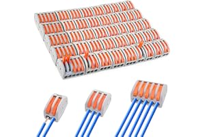 Diompirux 45 pièces Connecteurs de Fil de Câble électriques Compacts kit(2/3/5 entrées), Rapide Connecteur de Fil de Câble avec levier de fonctionnement, pour Toronnés, Fils Flexibles, Solides