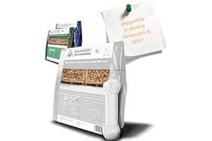 CoverUp! Telo Impermeabile Esterno 4 x 6 m [120 g/m²] incl. 22 m corda - Telone Occhiellato Impermeabile per Mobili, Legna, Campeggio, Bici, Telo Coprimoto Impermeabile in PVC Multifunzione - bianco