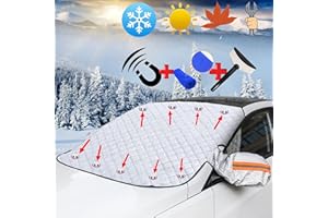 Couverture Pare-Brise Voiture, Bâche Pare Brise Protection Magnétique Couverture Repliable, Universelle Couverture Pare Brise pour Bache Voiture Anti Givre et Neige, UV,Poussière,Pluie(183 x 116cm)