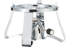 Bodum PEBO Set Hornillo con Reserva de Gas integrada, Plata, 21,9x21,9x13,3 cm