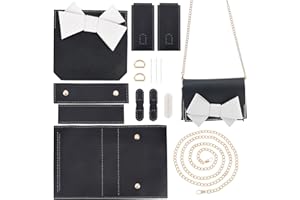 WADORN 15pcs Bricolage en Cuir Artisanat Sac Sac à Main Faisant des Accessoires, Kit de Fabrication de Sac Messager pour Femme Sac à Bandoulière Couture Kit de Démarrage, 18X5.5X14.5cm