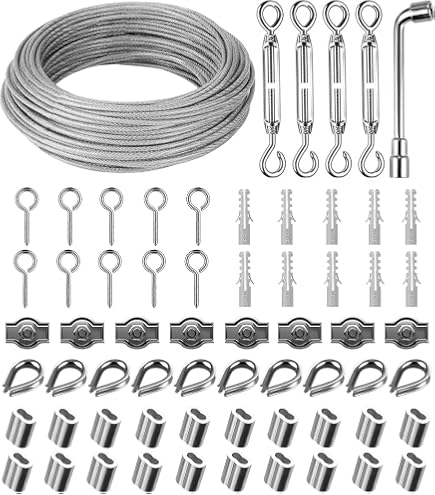 Lot De 12 Serre-câbles M3 En Inox 304 Pour Câble Acier 3 Mm - Avec Gants, Parfait Pour Tendeur De Corde à Linge, Auvents Et Fixations Plafond