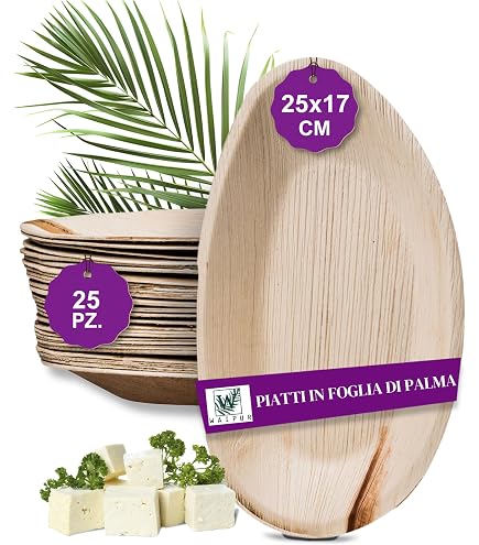 BIOZOYG 50 Piatti In Foglie Di Palma 17 Cm – Monouso Compostabili E Naturali