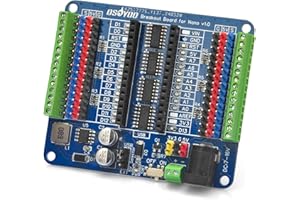 OSOYOO Nano IO Shield Breakout Board con LED de Estado GPIO, Soporte de expansión de Terminal para Arduino Nano