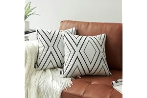 Dremisland Geometryczne poszewki na poduszki na zewnątrz, wodoodporne poduszki 45 x 45 cm, czarno-białe poduszki ogrodowe, poszewki na poduszki zewnętrzne, kwadratowe poszewki na poduszki,