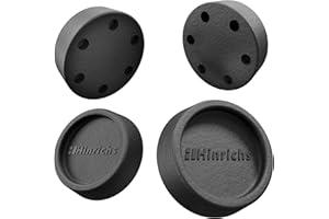 ‎HINRICHS Hinrichs Zestaw 4 amortyzatorów drgań okrągłych czarnych – amortyzator do pralki – amortyzator wibracyjny do pralki – gumowe nóżki do pralki – akcesoria antywibracyjne do AEG Bosch Siemens Privileg