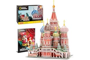 CubicFun Puzzle 3D Catedral de San Basilio National Geographic Arquitectura Moscú Maquetas para Construir Modelo Kits con Folleto, 224 Piezas