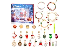 EUG-PRODUCTS Calendario de Adviento de Navidad 2024 para niñas, pulsera con dijes de calendario de Adviento, 24 días de sorpresas, regalos de cuenta regresiva de Navidad para niños, adolescentes y mujeres