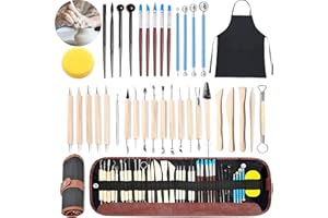 XFLYP 37Pezzi Strumenti Argilla, Kit Ceramica Fai da Te per Modellare e Intagliare, Attrezzi Ceramica per Intaglio Scultura, Ceramica e Modellazione per Professionisti, Artisti o Principianti