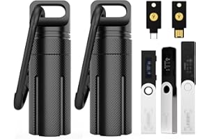 SAMYERLEN Aluminum Alloy Carrying Case Compatible with Ledger Nano X/S Plus YubiKey USB 5 5C NFC Nano, Waterproof & Shockproof USB Drive Device Storage, Secure Case for Cryptocurrency Cold Wallet (Black-2Pack)